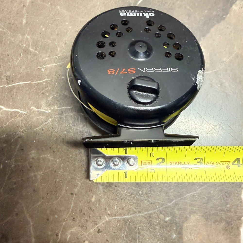 Okuma Sierra S7/8 Fly Fishing Reel 7/8wt Black Aluminum Large Arbor Rosewood - Picture 7 of 7